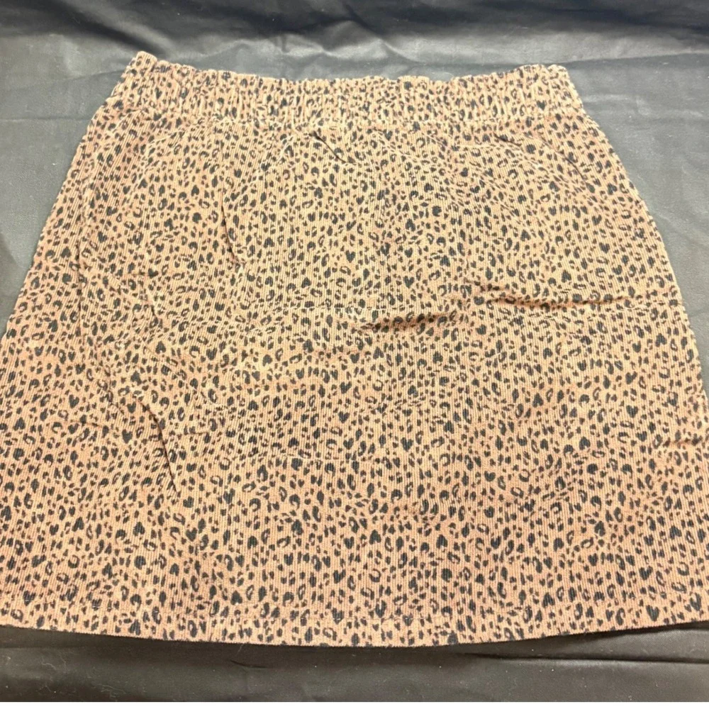 Old Navy Kids XL 14-16 Leopard Print Corduroy Mini‎ Skirt Brown Black Cotton